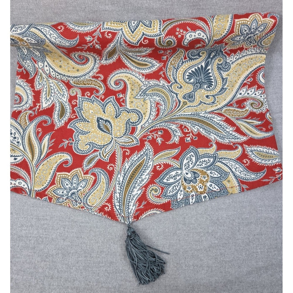 Waverly Traditions Window Valance Swag Curtain 52x24 Floral Paisley Tassel Edge